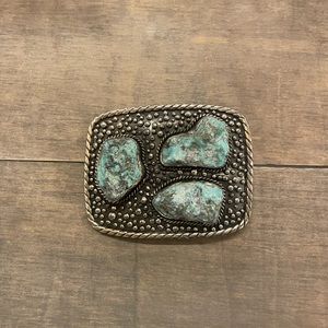 Paige Wallace 3 Stone Turquoise Belt Buckle